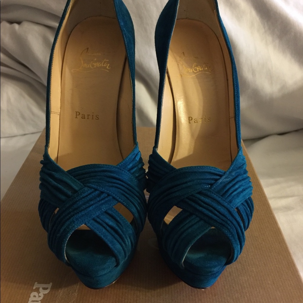 Teal Suede Christian Louboutin Heels